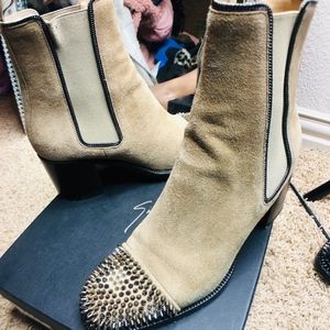 (SOLD) Christian Louboutin suede ankle boot